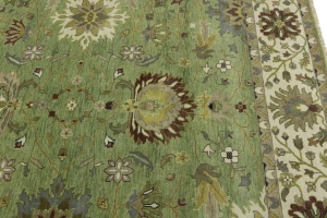 Green Floral Traditional 9x12 Oushak Chobi Oriental Rug