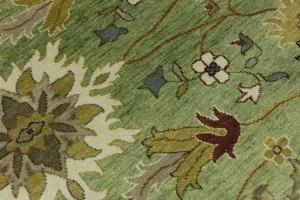 Green Floral Traditional 9x12 Oushak Chobi Oriental Rug