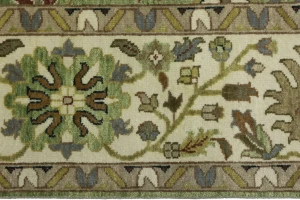 Green Floral Traditional 9x12 Oushak Chobi Oriental Rug