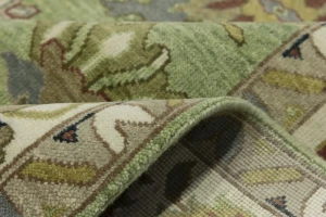 Green Floral Traditional 9x12 Oushak Chobi Oriental Rug