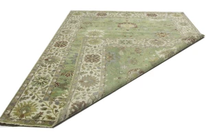 Green Floral Traditional 9x12 Oushak Chobi Oriental Rug