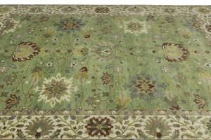 Green Floral Traditional 9x12 Oushak Chobi Oriental Rug
