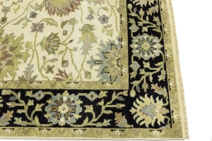 Cream Floral Transitional 6X9 Oushak Chobi Oriental Rug
