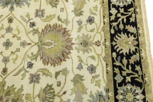 Cream Floral Transitional 6X9 Oushak Chobi Oriental Rug