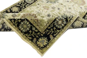 Cream Floral Transitional 6X9 Oushak Chobi Oriental Rug