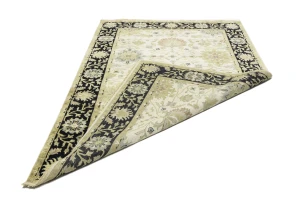 Cream Floral Transitional 6X9 Oushak Chobi Oriental Rug