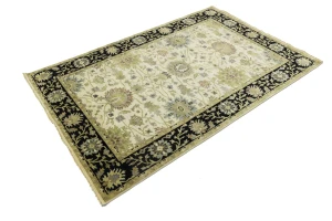 Cream Floral Transitional 6X9 Oushak Chobi Oriental Rug