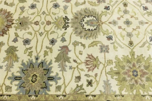 Cream Floral Transitional 6X9 Oushak Chobi Oriental Rug