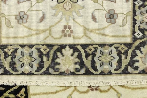 Cream Floral Transitional 2'5X12 Oushak Chobi Oriental Runner Rug