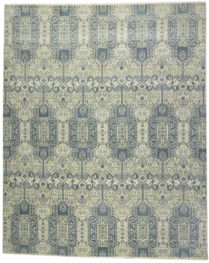 Cream Geometric Transitional 12x15 Chobi Oriental Rug