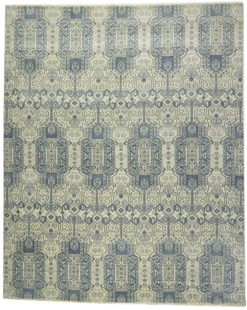 Cream Geometric Transitional 12x15 Chobi Oriental Rug