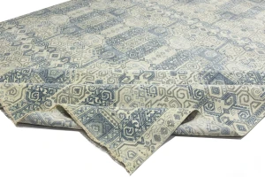 Cream Geometric Transitional 12x15 Chobi Oriental Rug