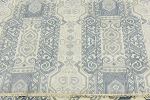 Cream Geometric Transitional 12x15 Chobi Oriental Rug