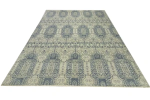 Cream Geometric Transitional 12x15 Chobi Oriental Rug