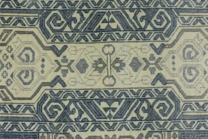 Cream Geometric Transitional 12x15 Chobi Oriental Rug