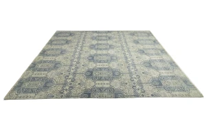 Cream Geometric Transitional 12x15 Chobi Oriental Rug