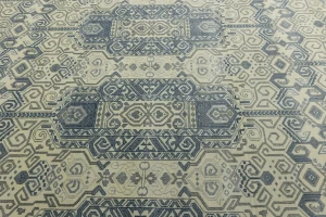 Cream Geometric Transitional 12x15 Chobi Oriental Rug