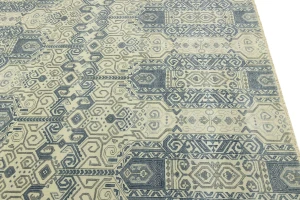 Cream Geometric Transitional 12x15 Chobi Oriental Rug
