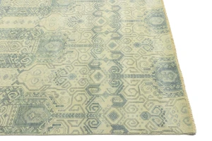 Sage Geometric Transitional 8x10 Chobi Oriental Rug