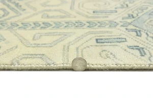 Sage Geometric Transitional 8x10 Chobi Oriental Rug