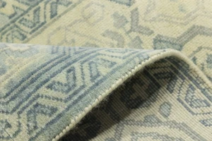 Sage Geometric Transitional 8x10 Chobi Oriental Rug