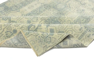 Sage Geometric Transitional 8x10 Chobi Oriental Rug