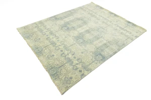 Sage Geometric Transitional 8x10 Chobi Oriental Rug