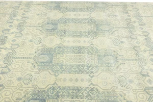 Sage Geometric Transitional 8x10 Chobi Oriental Rug