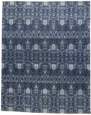 Dark Navy Floral Transitional 12x15 Chobi Oriental Rug
