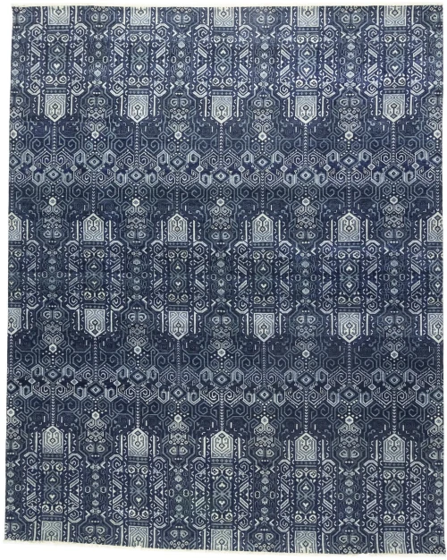 Dark Navy Floral Transitional 12x15 Chobi Oriental Rug
