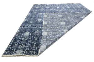 Dark Navy Floral Transitional 12x15 Chobi Oriental Rug