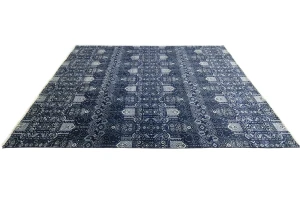 Dark Navy Floral Transitional 12x15 Chobi Oriental Rug
