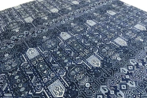 Dark Navy Floral Transitional 12x15 Chobi Oriental Rug