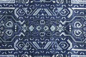 Dark Navy Floral Transitional 10X14 Oushak Chobi Oriental Rug