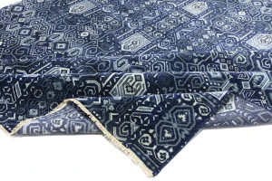 Dark Navy Floral Transitional 10X14 Oushak Chobi Oriental Rug