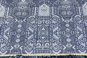 Dark Navy Floral Transitional 10X14 Oushak Chobi Oriental Rug