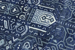 Dark Navy Floral Transitional 9x12 Oushak Chobi Oriental Rug