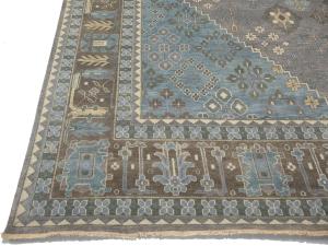 Muted Gray-Blue Triba Geometric 12x15 Oriental Rug