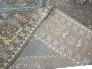 Muted Gray-Blue Triba Geometric 12x15 Oriental Rug