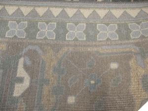 Muted Gray-Blue Triba Geometric 12x15 Oriental Rug