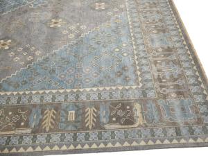 Muted Gray-Blue Triba Geometric 12x15 Oriental Rug