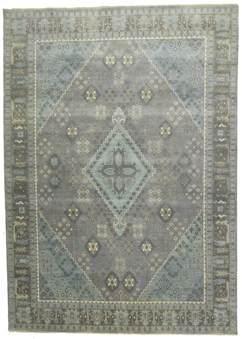 Muted Gray Triba Geometric 10X14 Joshaghan Oriental Rug