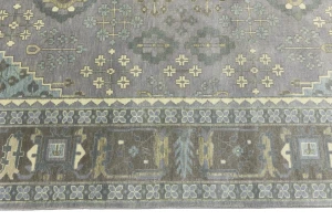 Muted Gray Triba Geometric 10X14 Joshaghan Oriental Rug