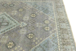 Muted Gray Triba Geometric 10X14 Joshaghan Oriental Rug
