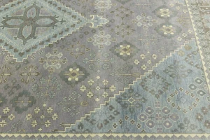 Muted Gray Triba Geometric 10X14 Joshaghan Oriental Rug
