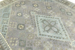 Muted Gray Triba Geometric 10X14 Joshaghan Oriental Rug