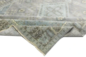 Muted Gray Triba Geometric 10X14 Joshaghan Oriental Rug