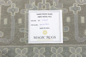 Muted Gray Triba Geometric 10X14 Joshaghan Oriental Rug
