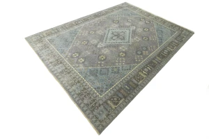 Muted Gray Triba Geometric 10X14 Joshaghan Oriental Rug