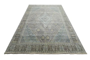 Muted Gray Triba Geometric 10X14 Joshaghan Oriental Rug